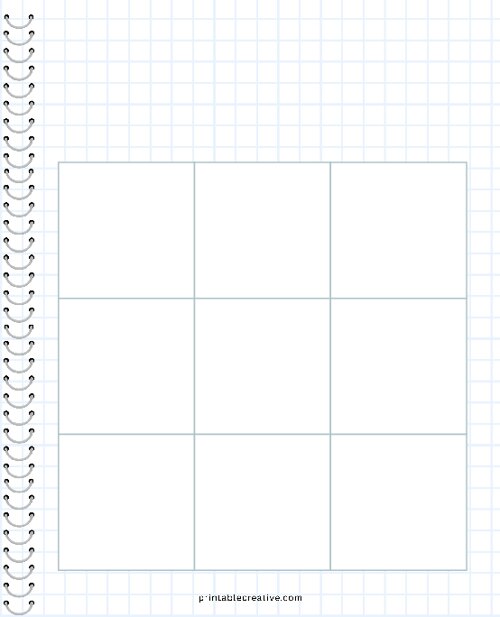 3x3 Blank Notebook Bingo