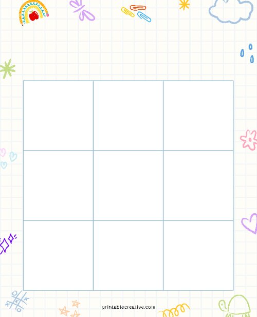 3x3 Blank Rain Drops Bingo