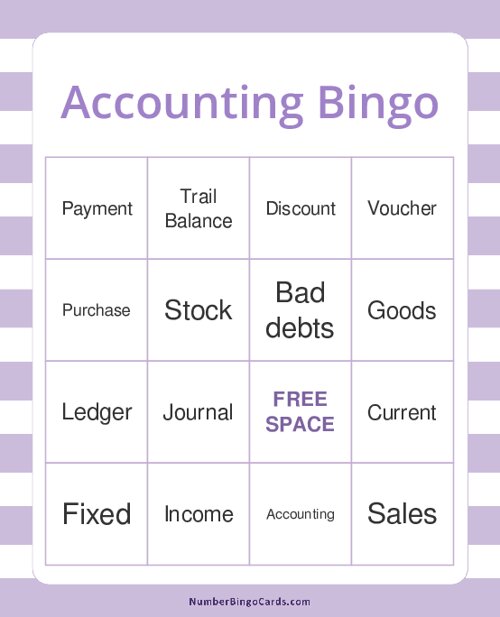 Accounting Bingo