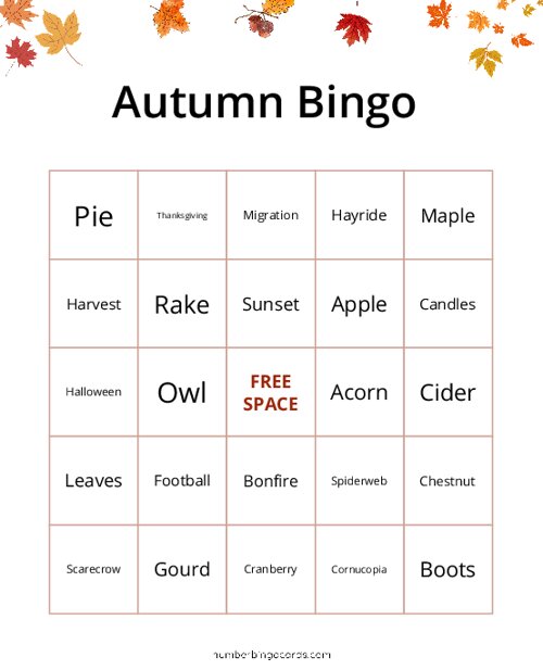 Autumn Bingo