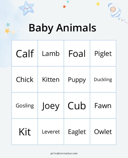 Baby Animals Bingo