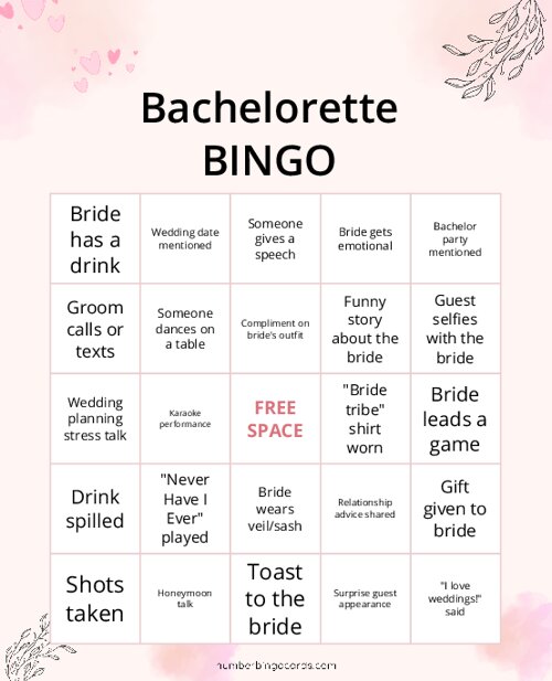 Bachelorette Bingo