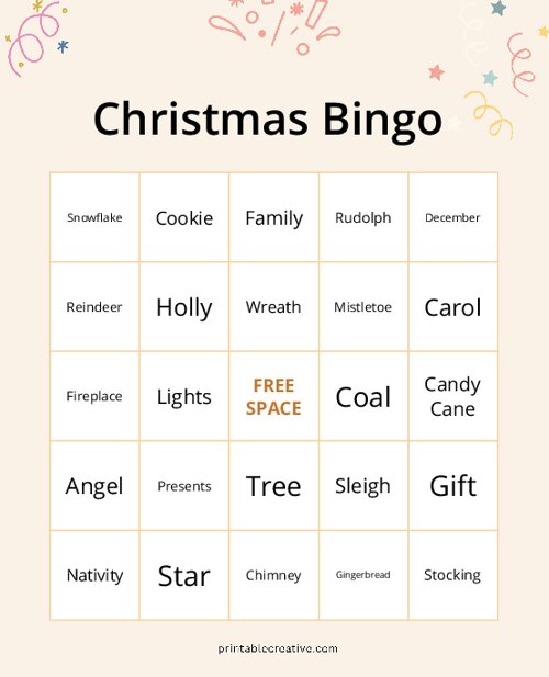 Christmas Bingo