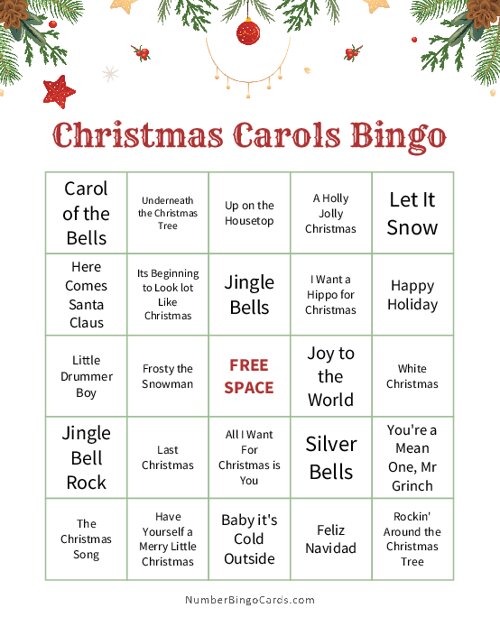 Christmas Carols Bingo