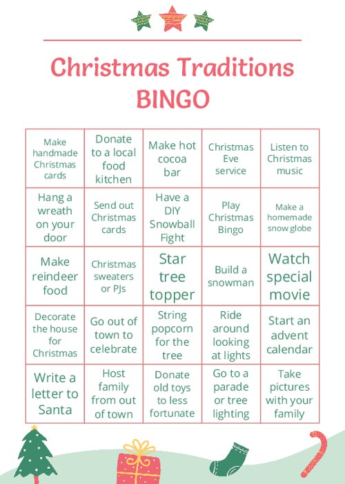 Christmas Traditions BINGO