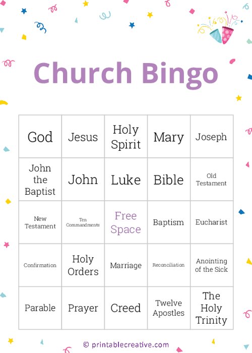 Church Bingo