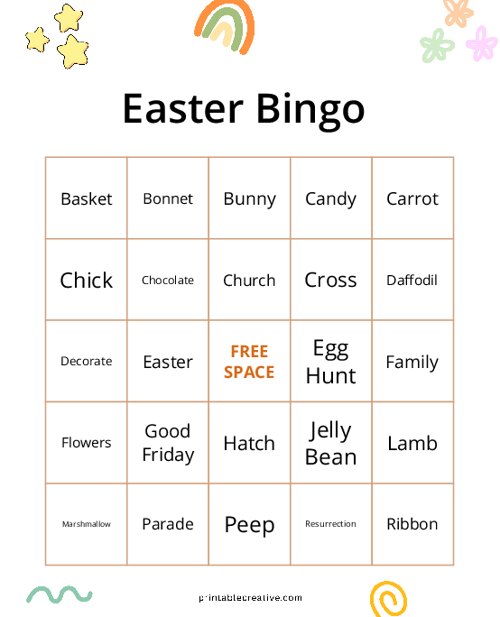 Easter Bingo