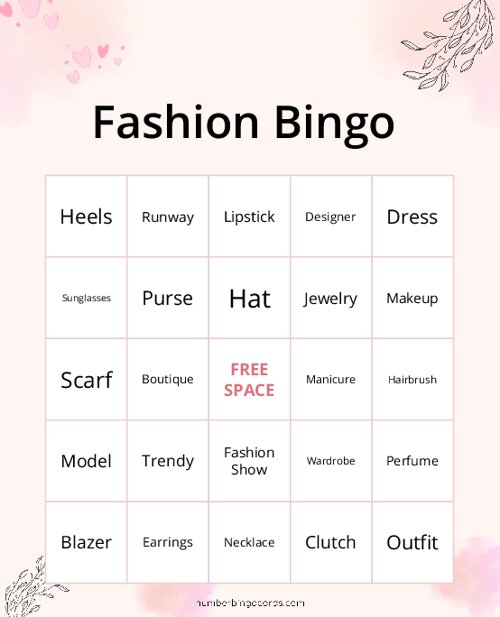 Fashion Bingo