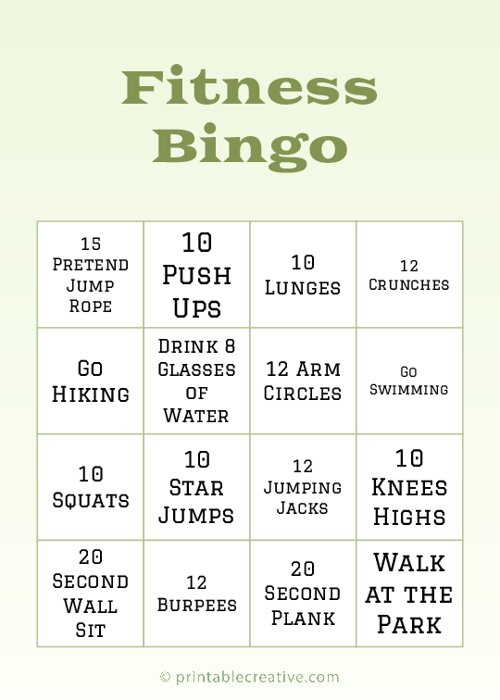 Fitness Bingo