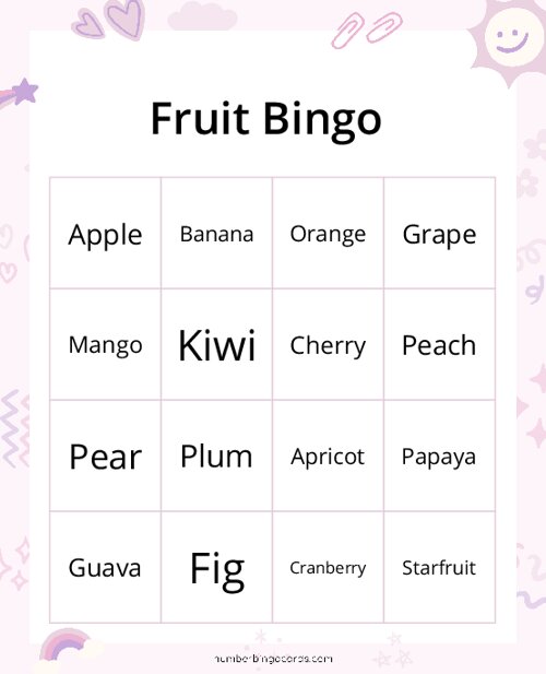 Fruit Bingo