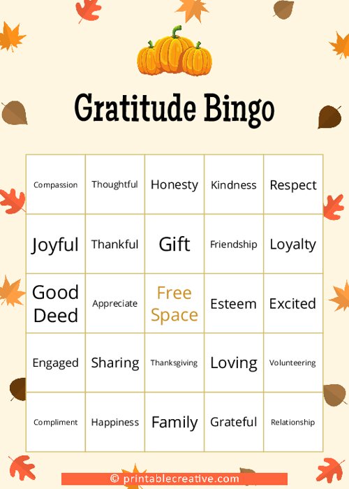 gratitude-bingo