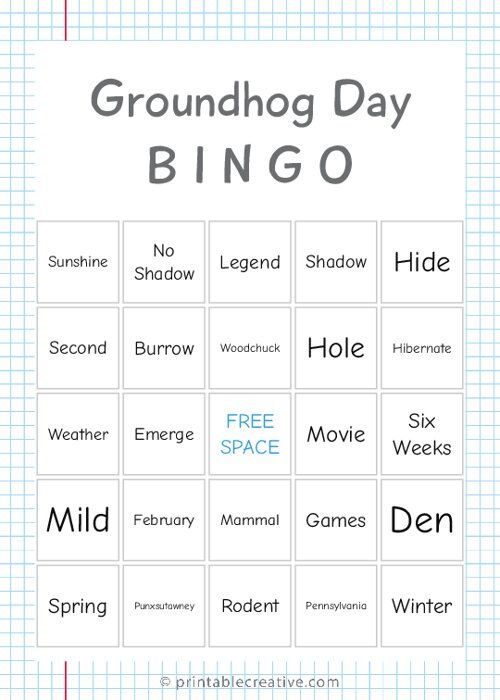 Groundhog Day | B I N G O