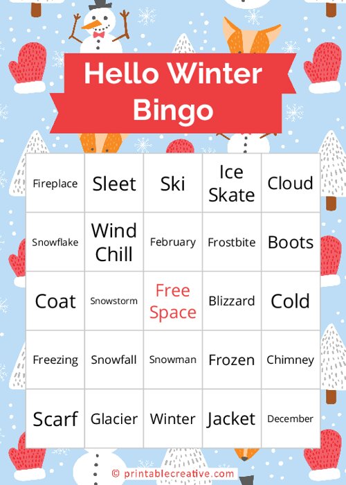 Hello Winter Bingo