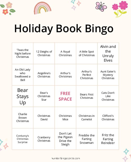 Holiday Book Bingo