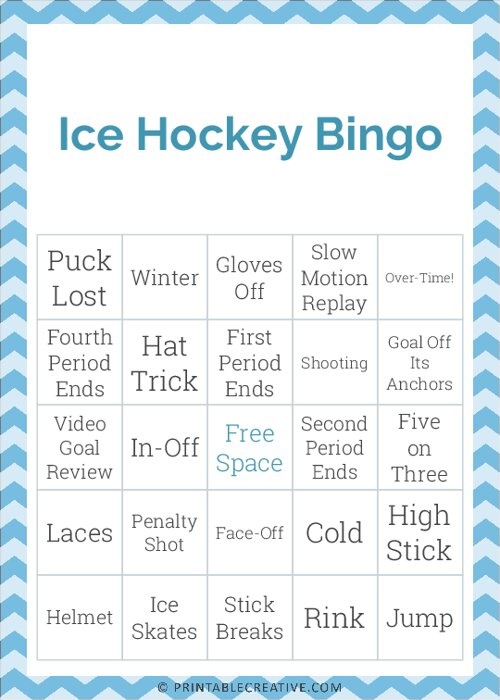 Ice Hockey Bingo