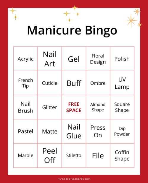 Manicure Bingo