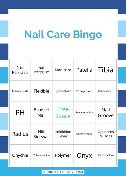 Nail Care Bingo