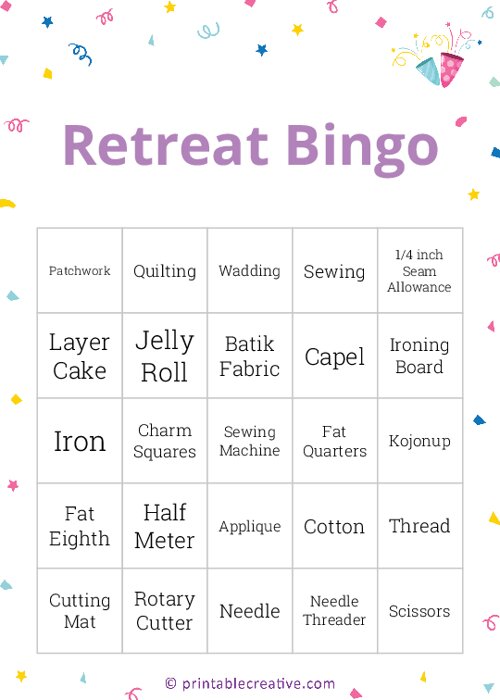 Retreat Bingo