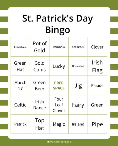 St. Patricks Day Bingo