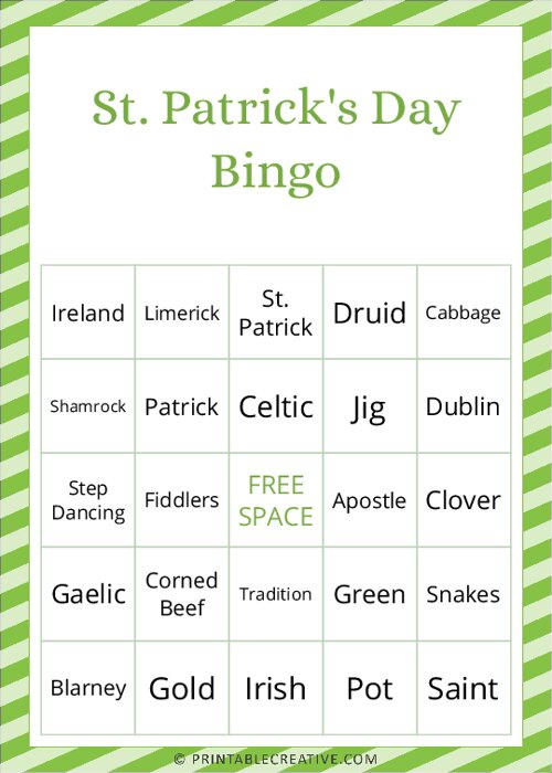 St. Patricks Day Bingo