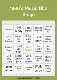 Guitar Gods - Download And Print Music Bingo Cards