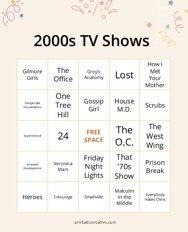 2000s TV Shows Bingo