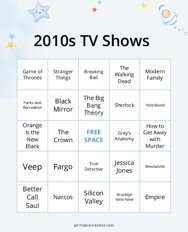 2010s TV Shows Bingo
