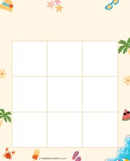 3x3 Blank At the Beach Bingo