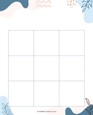 3x3 Blank Blue Abstract Bingo