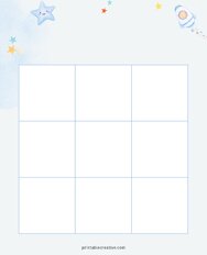3x3 Blank Blue Star Bingo