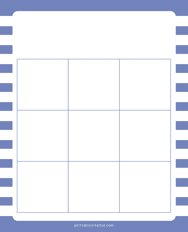 3x3 Blank Blue White Lines Bingo