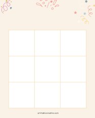 3x3 Blank Celebrations Bingo