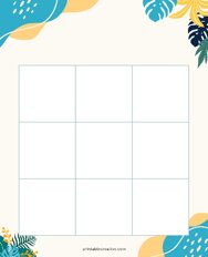 3x3 Blank Green Abstract Bingo