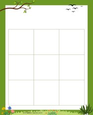 3x3 Blank Green Border Bingo