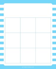 3x3 Blank Light Blue Lines Bingo