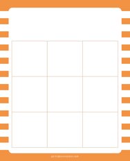 3x3 Blank Orange White Lines Bingo