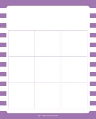 3x3 Blank Purple Lines Bingo