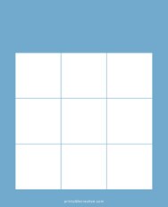 3x3 Blank Solid Blue Bingo