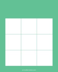3x3 Blank Solid Green Bingo