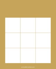 3x3 Blank Solid Orange Bingo