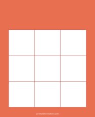 3x3 Blank Solid Red Bingo
