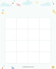 4x4 Blank Blue Clouds Bingo