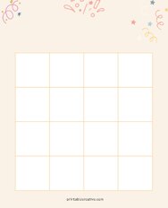 4x4 Blank Celebrations Bingo