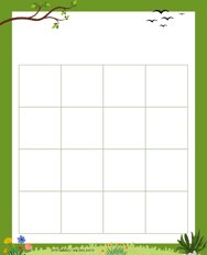 4x4 Blank Green Border Bingo