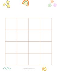 4x4 Blank Little Stars Bingo