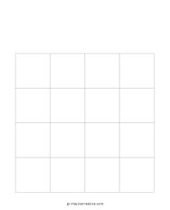 4x4 Blank Minimalist Bingo
