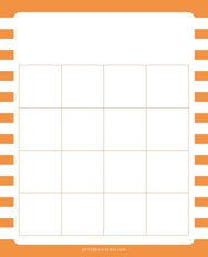 4x4 Blank Orange White Lines Bingo