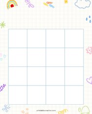 4x4 Blank Rain Drops Bingo