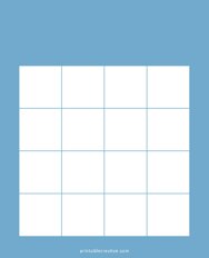 4x4 Blank Solid Blue Bingo