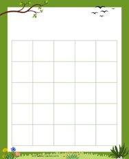 5x5 Blank Green Border Bingo